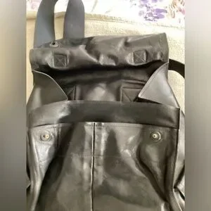 Mix Miu Modern Black Leather Backpack with Fold-Over Top Miu Miu | Bags | Mix Miu Modern Black Leather Backpack With  main image 4